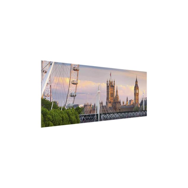 Glastavlor arkitektur och skyline Westminster Palace London