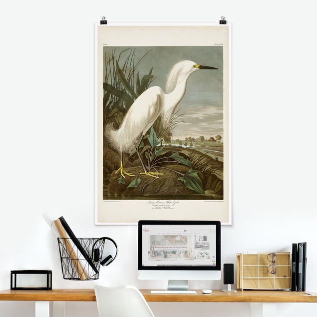 Kök dekoration Vintage Board White Heron I