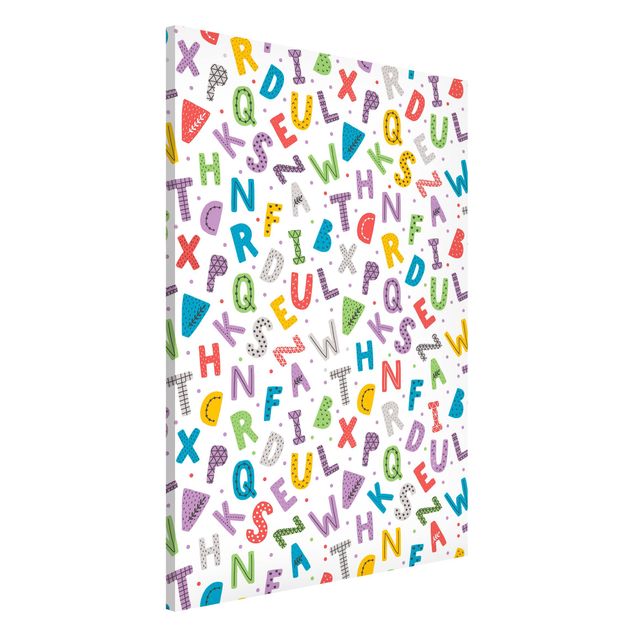 Inredning av barnrum Alphabet With Hearts And Dots In Colourful