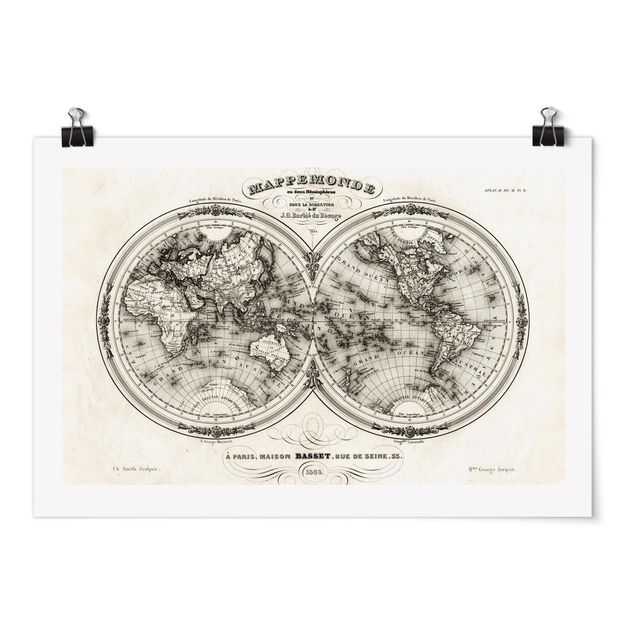 Posters vintage World Map - French Map Of The Cap Region Of 1848