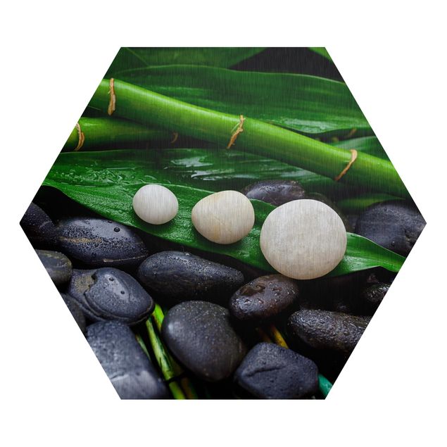 Tavlor konstutskrifter Green Bamboo With Zen Stones