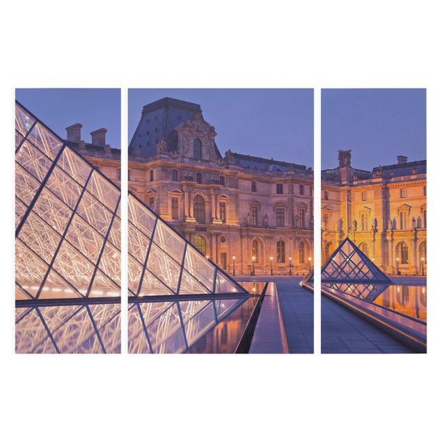 Tavlor arkitektur och skyline Louvre Paris At Night