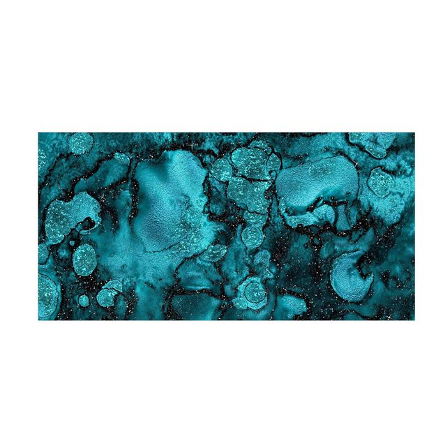 abstrakta mattor Turquoise Drop With Glitter