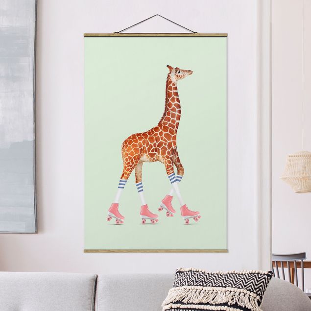 Kök dekoration Giraffe With Roller Skates
