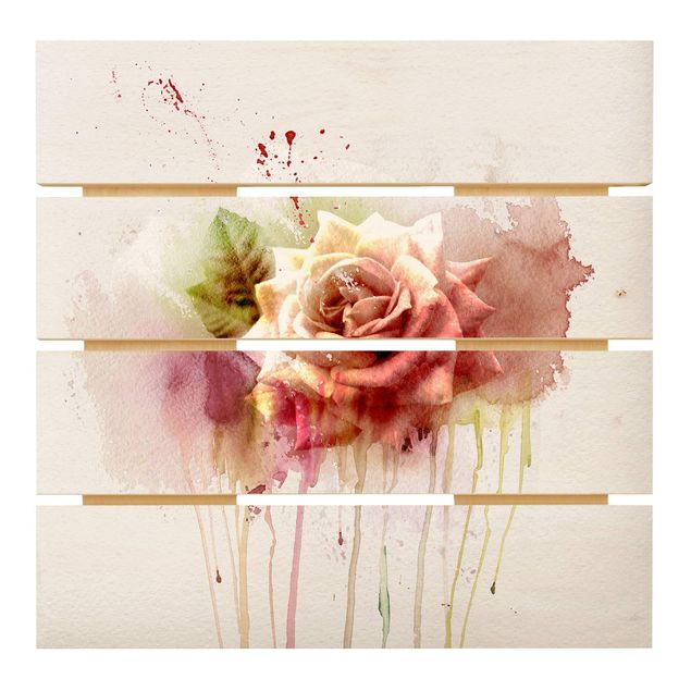 Trätavlor Watercolour Rose