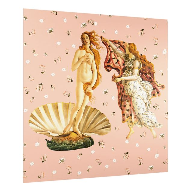 glasskiva kök The Venus By Botticelli On Pink