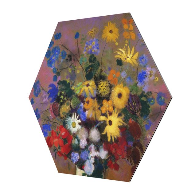Tavlor konstutskrifter Odilon Redon - White Vase with Flowers