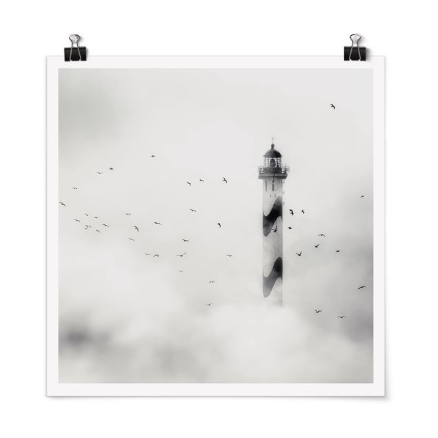 Tavlor stränder Lighthouse In The Fog