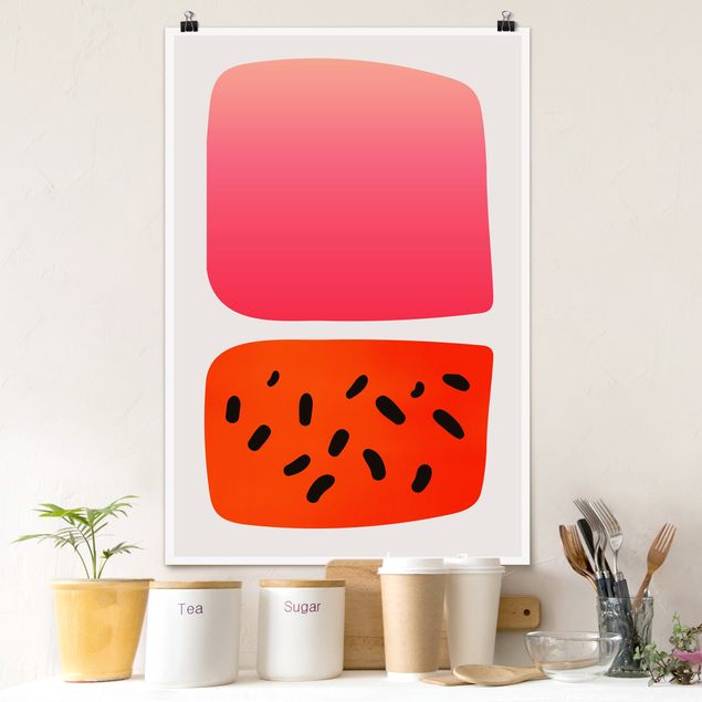 Kök dekoration Abstract Shapes - Melon And Pink