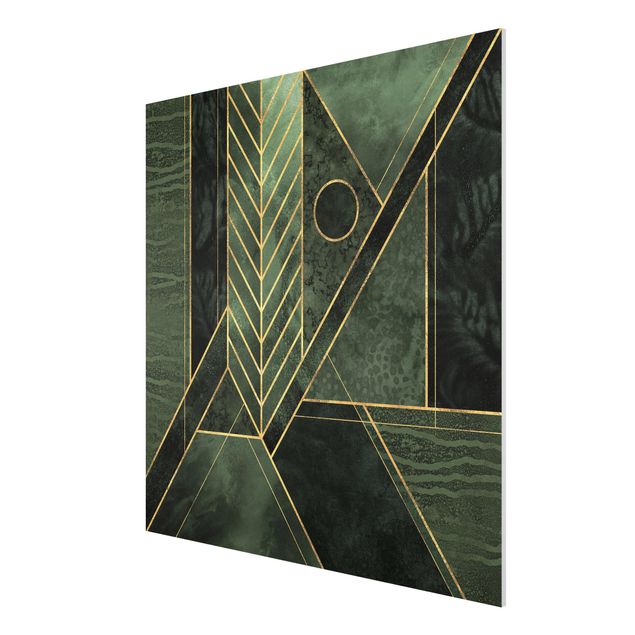 Tavlor mönster Geometric Shapes Emerald Gold