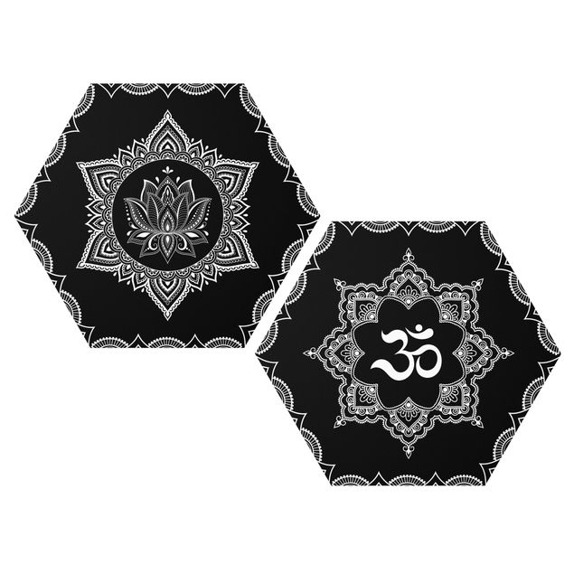 Tavlor modernt Lotus OM Illustration Set Black