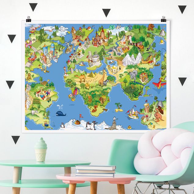 Inredning av barnrum Great and Funny Worldmap