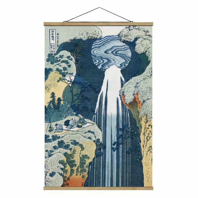 Tavlor bergen Katsushika Hokusai - The Waterfall of Amida behind the Kiso Road