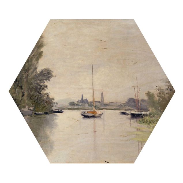 Trätavlor landskap Claude Monet - Argenteuil Seen From The Small Arm Of The Seine