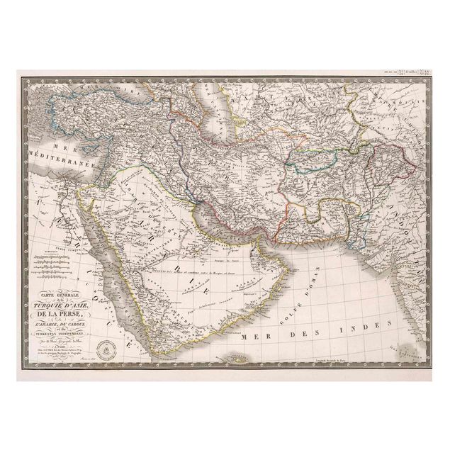 Magnettavla världskartor Vintage Map In The Middle East