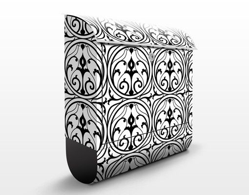 Brevlådor svart Ornamental Circles Design Pattern 39x46x13cm