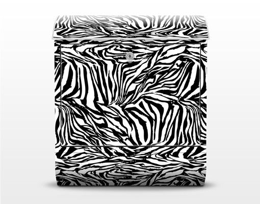 Brevlådor svart Zebra Pattern Design