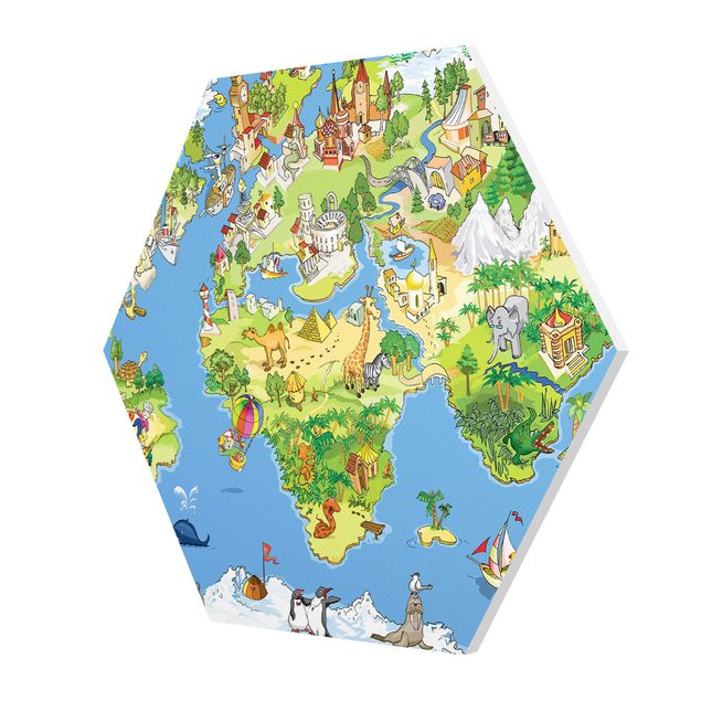 Hexagonala tavlor Great and Funny Worldmap