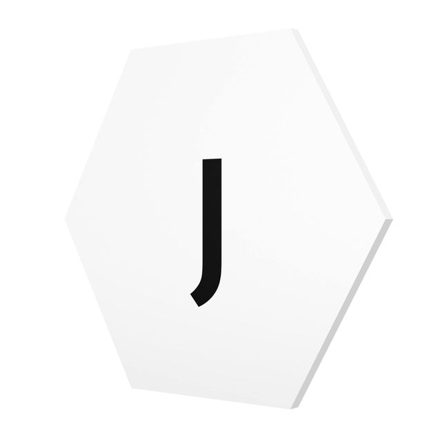 Hexagonala tavlor Letter White J
