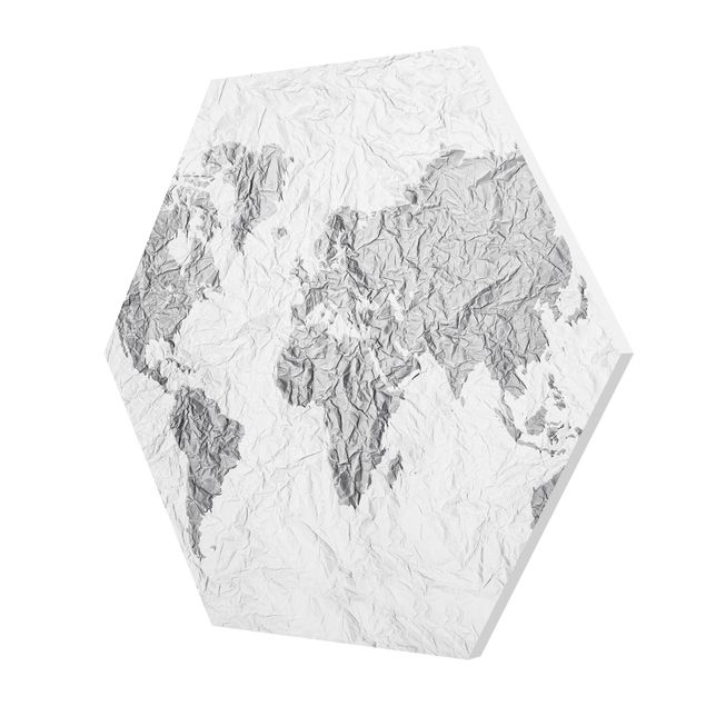 Tavlor Paper World Map White Grey