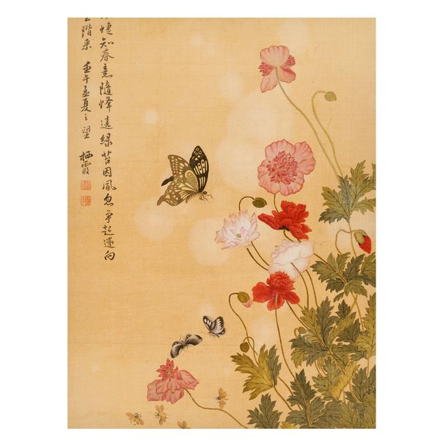 Kök dekoration Yuanyu Ma - Poppy Flower And Butterfly