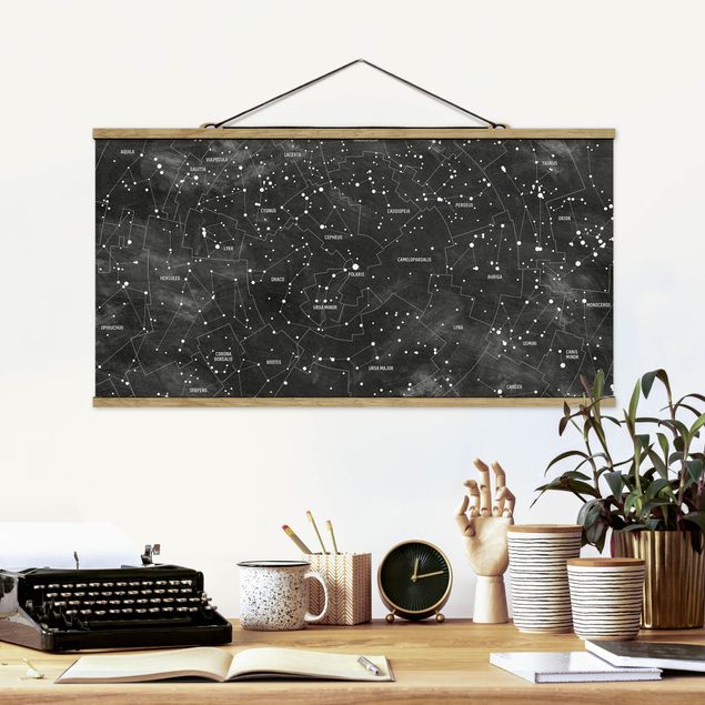 Kök dekoration Map Of Constellations Blackboard Look