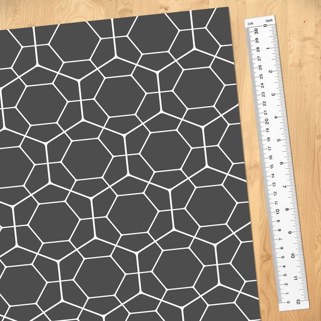 Självhäftande folier Anthracite Geometric Diamond Honeycomb Pattern