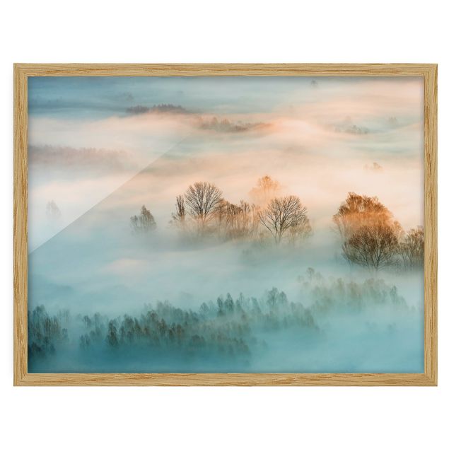 Tavlor med ram landskap Fog At Sunrise