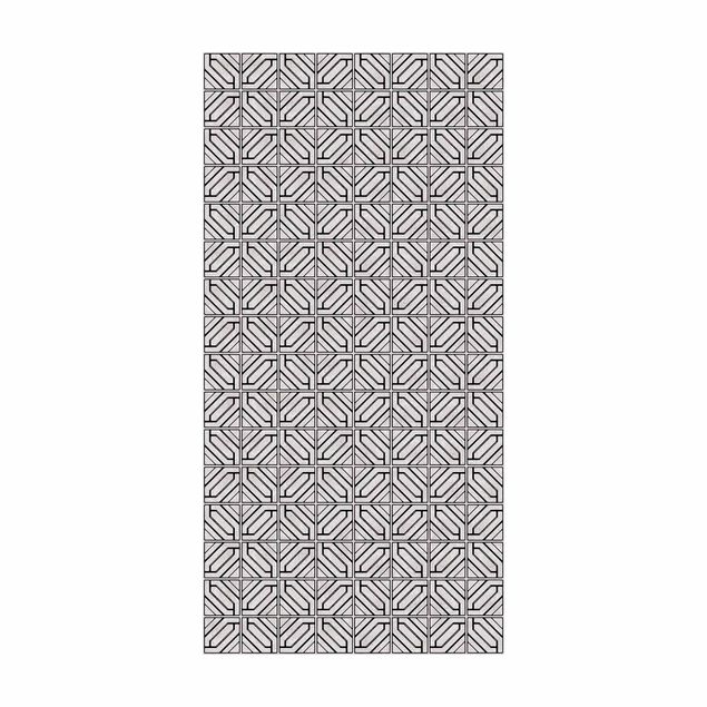modern matta Tile Pattern Rhomboidal Geometry Black