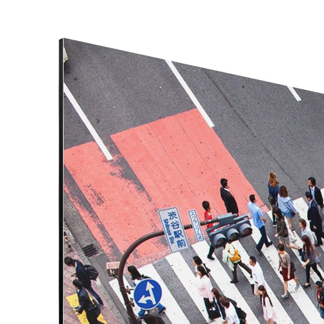 Tavlor modernt Shibuya Crossing in Tokyo