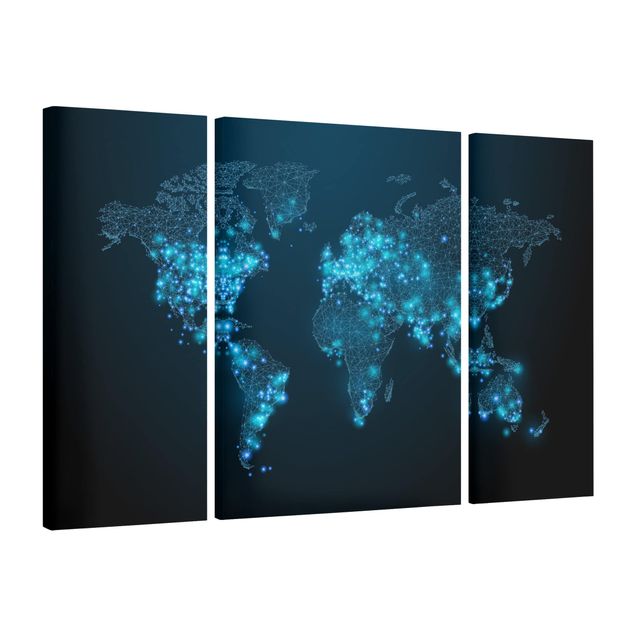 Canvastavlor världskartor Connected World World Map