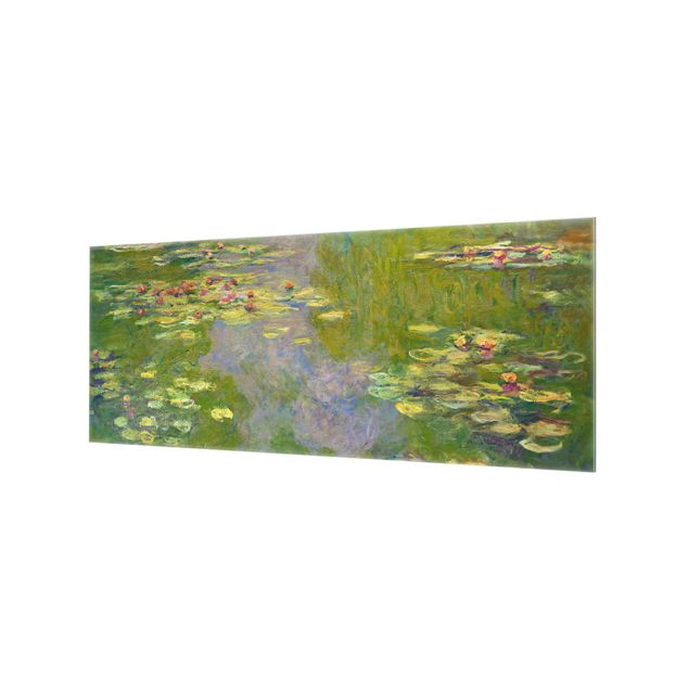 Stänkskydd kök glas blommor  Claude Monet - Green Water Lilies