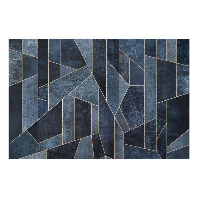 glasskiva kök Blue Geometry Watercolor