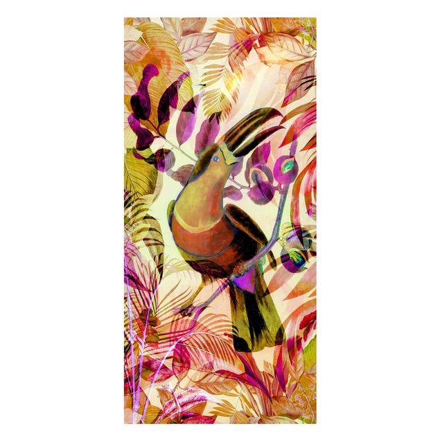 Magnettavla blommor  Colourful Collage - Toucan