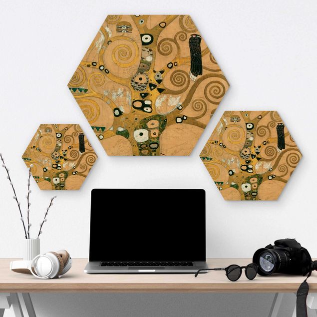 Hexagonala tavlor Gustav Klimt - The Tree of Life