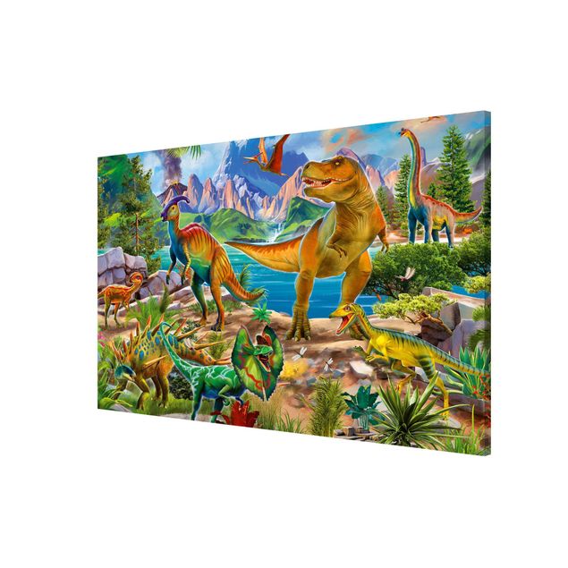 Tavlor modernt T-Rex And Parasaurolophus