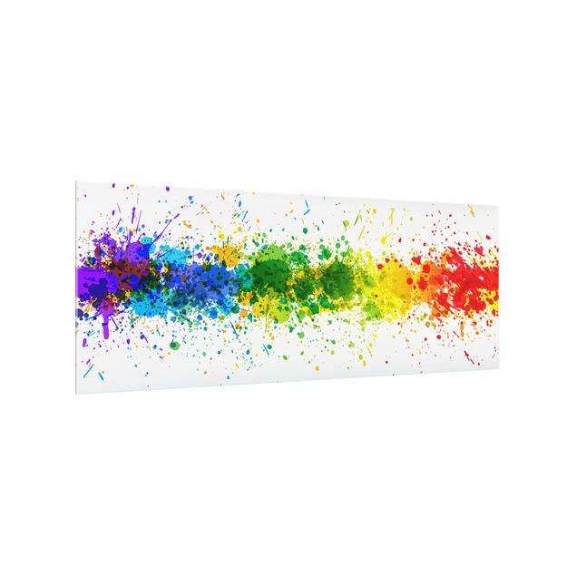 Stänkskydd kök glas mönster Rainbow Splatter