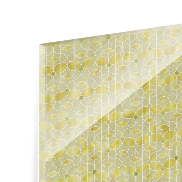 Spritzschutz Glas - Art Deco Schmetterling Muster - Querformat 2:1