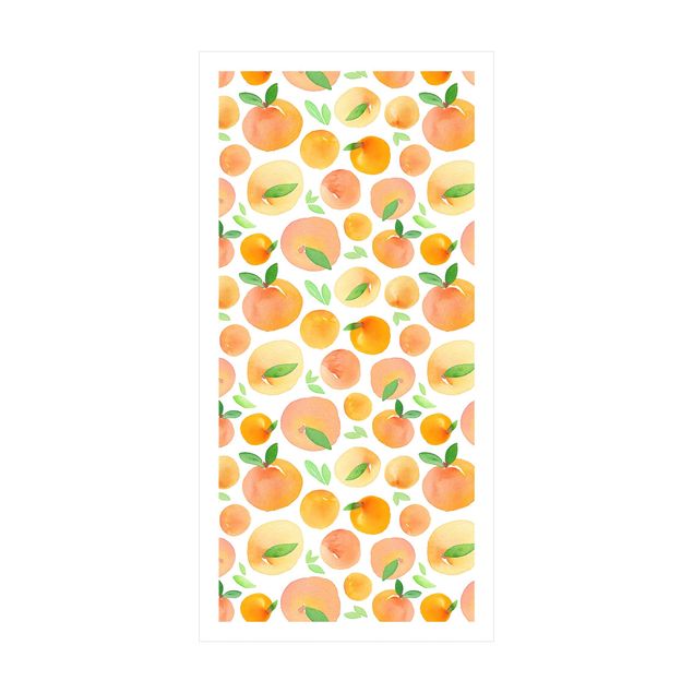 orange mattor Watercolour Oranges With Leaves In White Frame