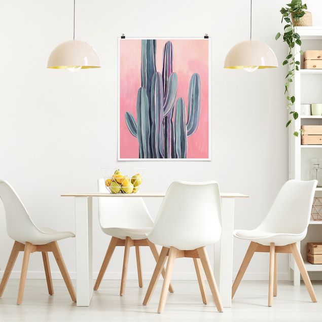 Tavlor blommor Cactus In Licht Pink II