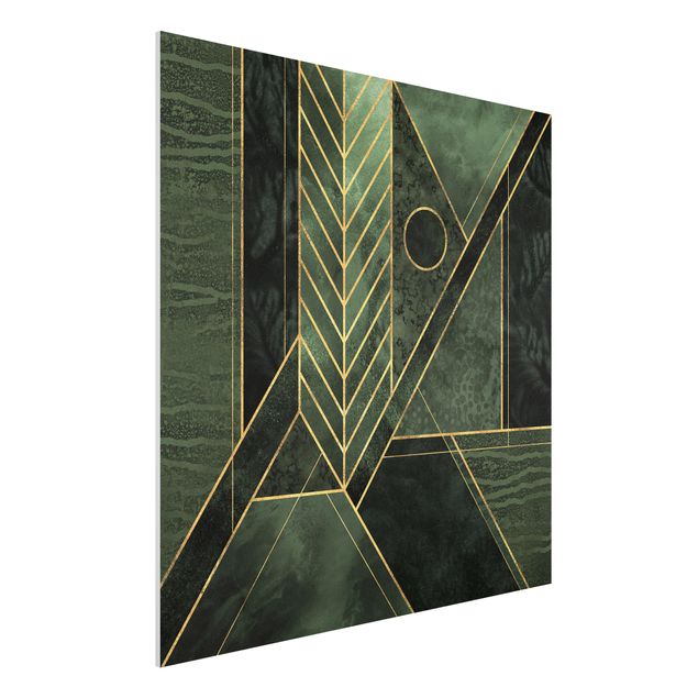Tavlor konstutskrifter Geometric Shapes Emerald Gold