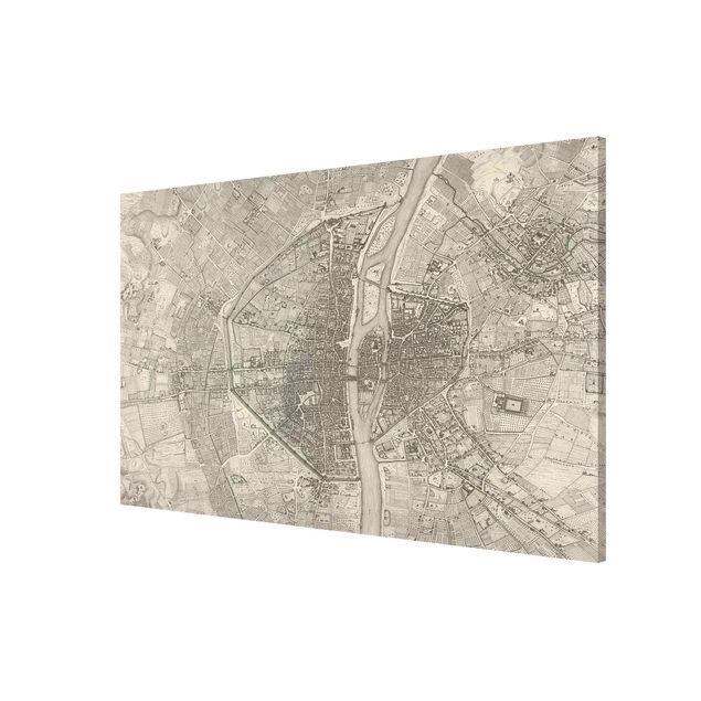 Magnettavla världskartor Vintage Map Paris