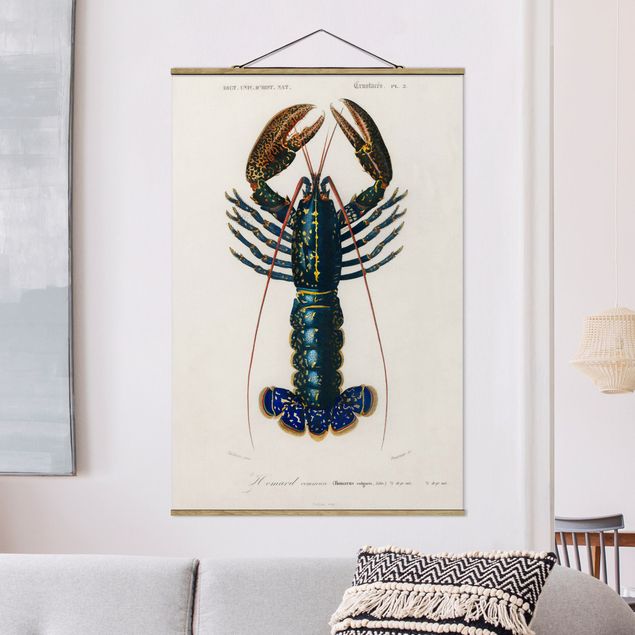 Kök dekoration Vintage Board Blue Lobster