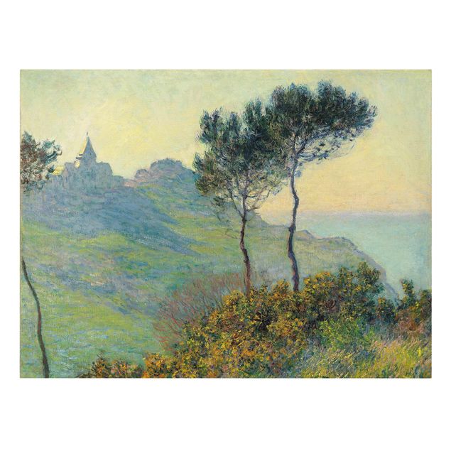 Canvastavlor bergen Claude Monet - The Church Of Varengeville At Evening Sun
