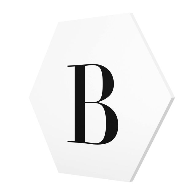 Hexagonala tavlor Letter Serif White B