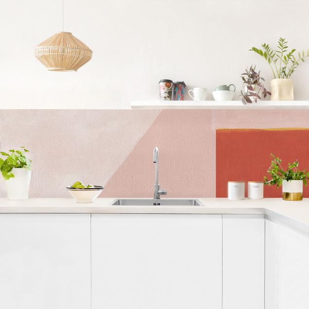 Küchenrückwand - Rosa Geometrie