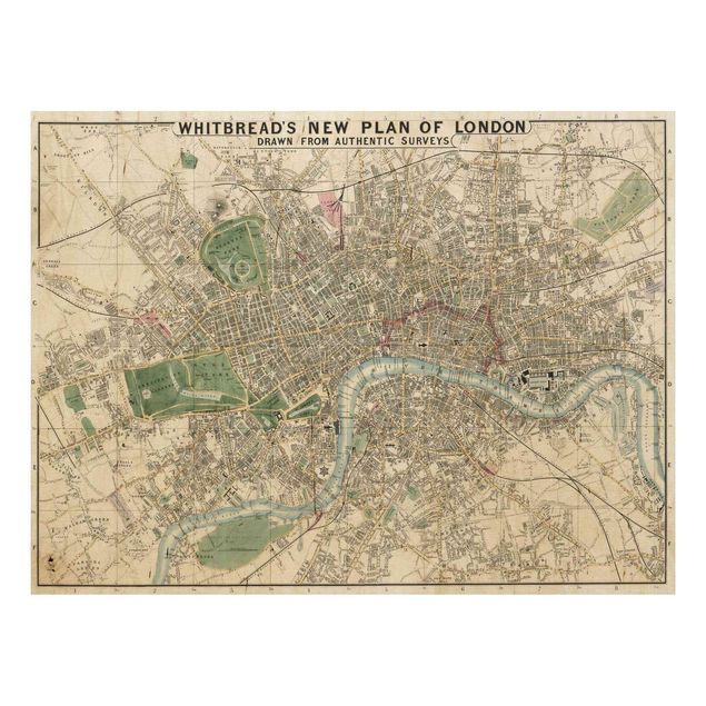 Trätavlor vintage Vintage Map London