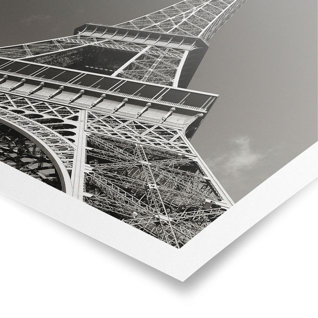 Posters svart och vitt Eiffel tower