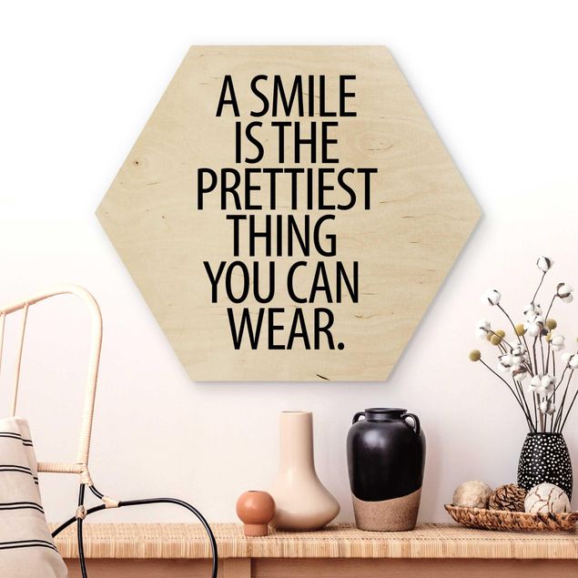 Kök dekoration A Smile Is The Prettiest Thing Sans Serif