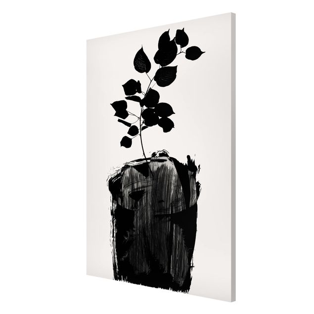 Magnettavla blommor  Graphical Plant World - Black Leaves